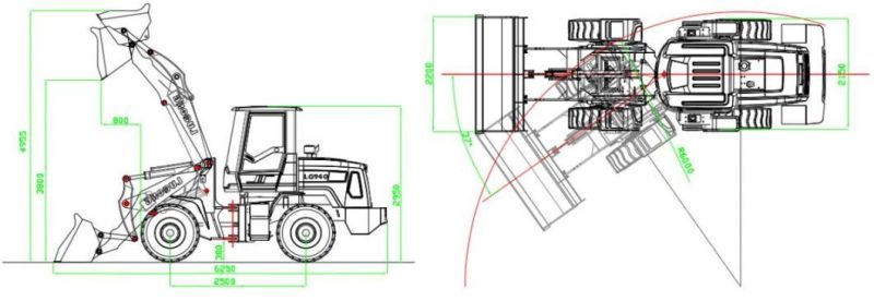 Cargador Lugong Frontal 2200kg Pala Cargadora