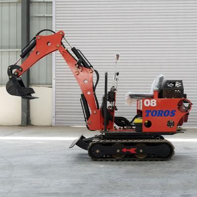 Mini Excavator Small Digger 0.8 Ton 1 Ton Micro Digging Machine with Attachments