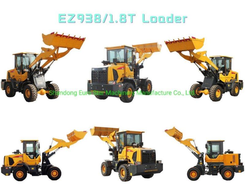 CE1.8t Backhoe Front End Loader Mini Wheel Loader for Sale 1.6t 1.8t 2.0t Ez Series Mini Loader Made in China