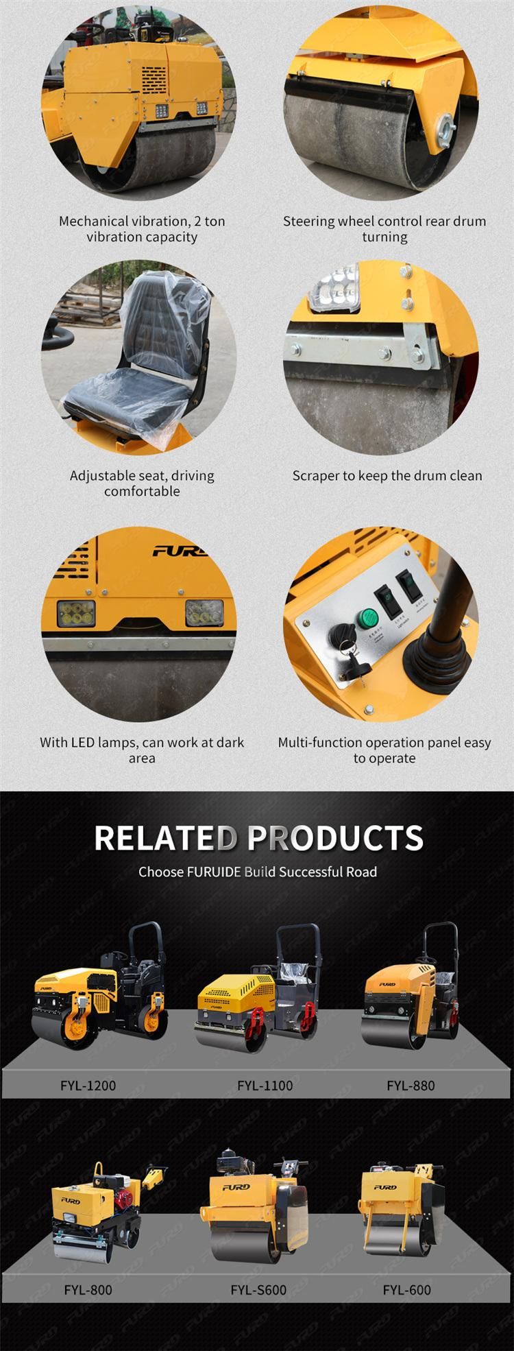 New Design Cheap Price 700kg Road Construction Equipment Road Roller Compactor