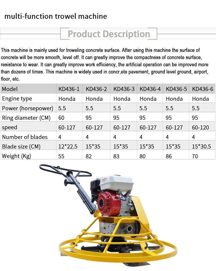 Walk-Behind Cement Floor Surface Gas Power Trowel Concrete 6.5HP Honda Engine