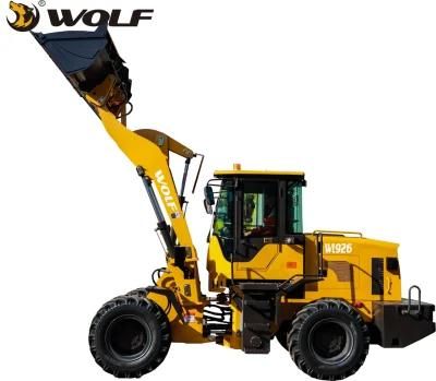 Wolf New Designed Articulated Mini 2000kg Pala Cargadora Loaders with Hydraulic Joystick