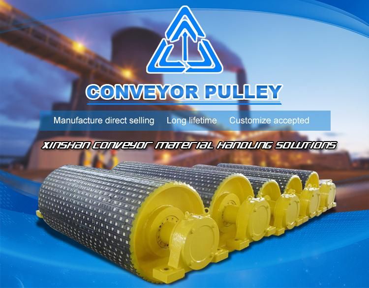 OEM Stable Quality Customized Diamonds Rubber Lagging Conveyor Pulley with Good Quality