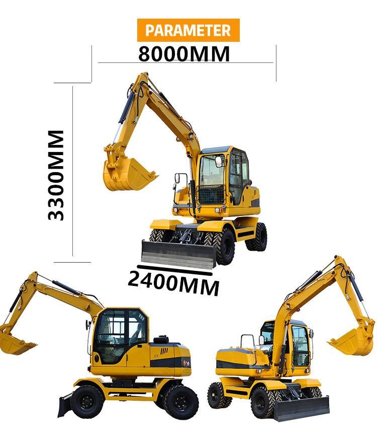 CE, ISO Eac Certified 13.5 Ton Wheel Excavator China Cheap Excavator 13.5 Ton Mini Digger Mini Excavator Small Wheel Excavator