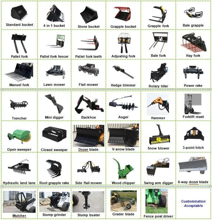 Farm Machinery Mini Crawler Tracked Skid Steer Towable Backhoe Loader