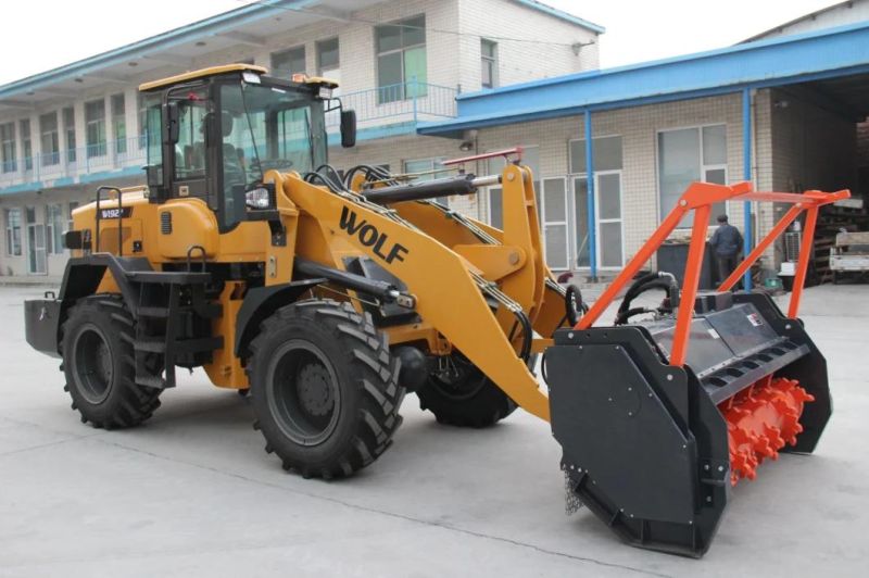 China Powerful Top Quality Construction Equipment Front Wheel Loader with Mulcher